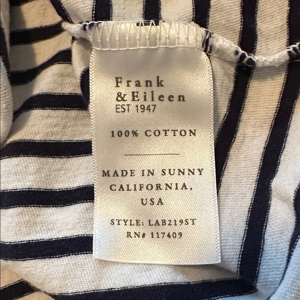 Frank & Eileen NWD Theo Perfect Tee Navy French Stripe Size M - Picture 8 of 10